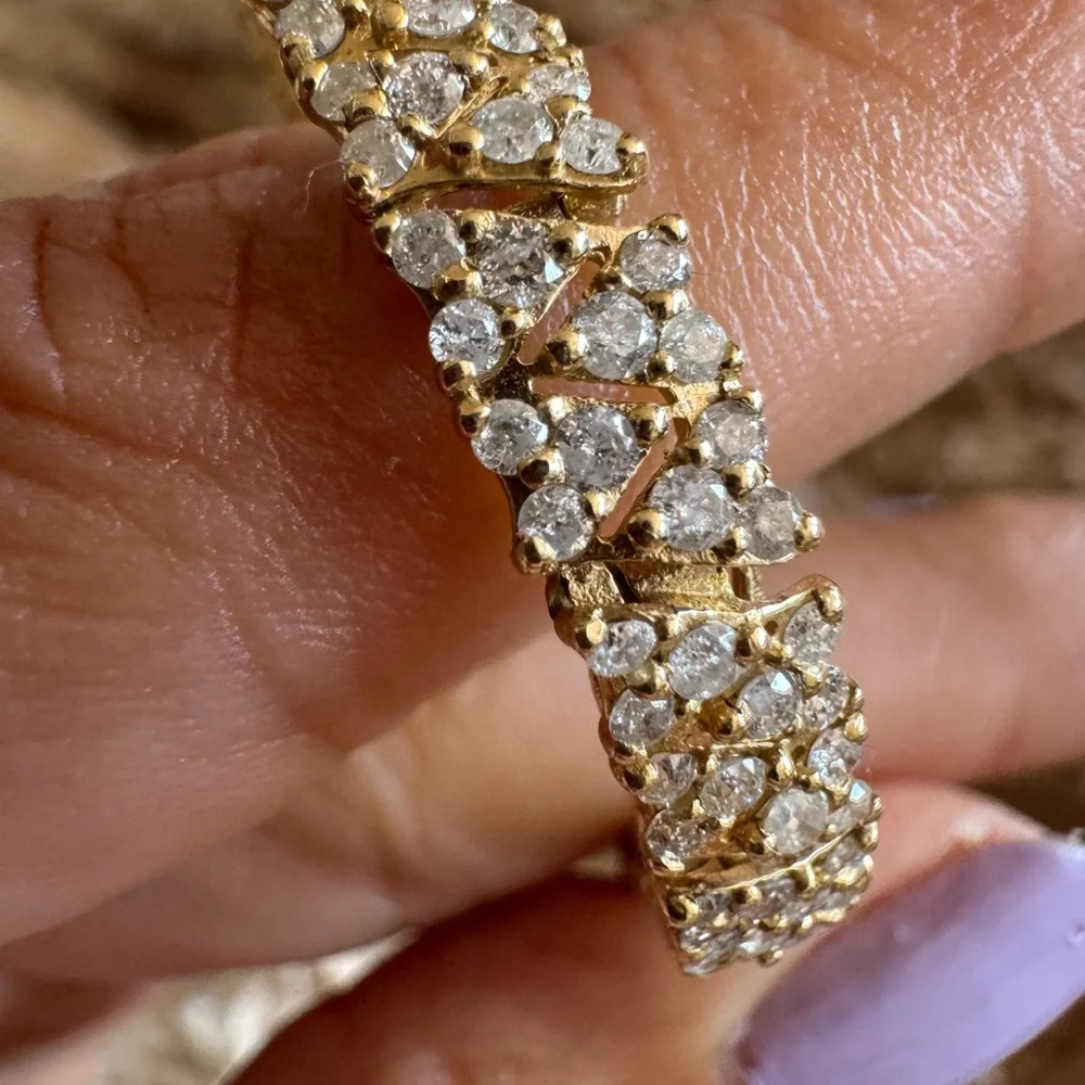 Elegant 6.5 CT Natural Diamonds Bracelet 14K Yellow Gold 7” Length - Picture 9 of 15